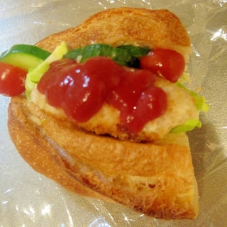 鶏胸肉のパン粉焼きサンドイッチ